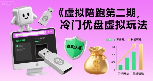 虚拟陪跑第二期，冷门优盘虚拟玩法，不违规，利润可观-生财