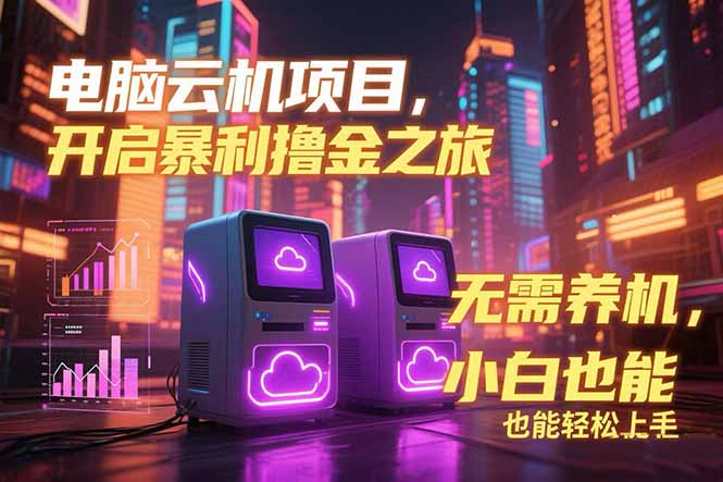 电脑云机项目 暴力撸金玩法，不需要养机 配置没有要求 单机100个窗口一...-生财