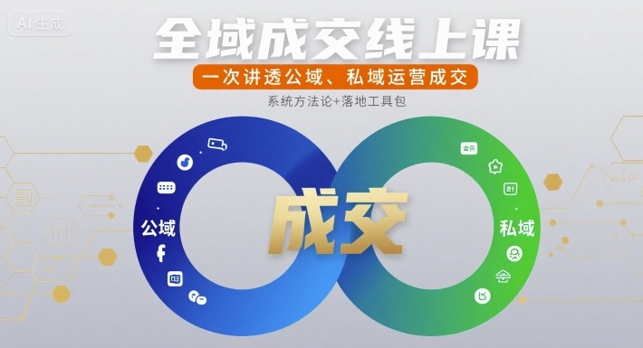 全域成交线上课,一次讲透公域、私域运营成交-生财