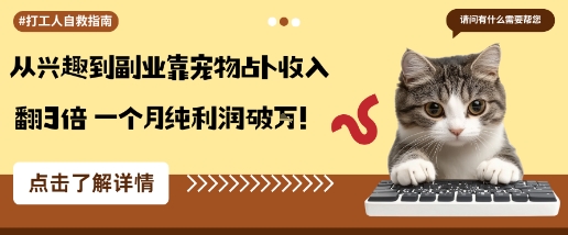 从兴趣到副业靠宠物占卜收入翻3倍一个月纯利润破W-生财