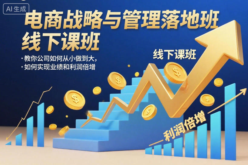电商战略与管理落地班线下课，教你公司如何从小做到大，如何实现业绩和利润倍增【录音】-生财