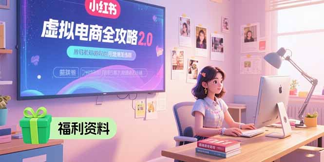 虚拟电商全攻略2.0,开店选品实操流程,账号定位、货源发布、笔记发布技巧-生财