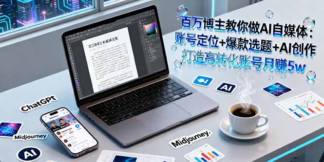 百万博主教你做AI自媒体：账号定位+爆款选题+AI创作 打造高转化账号月赚5w-生财