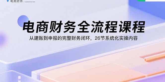 电商财务全流程课程:从建账到申报的完整财务闭环,26节系统化实操内容-生财