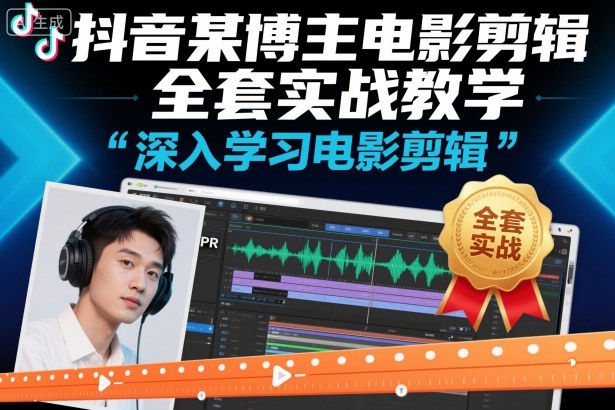 抖音某博主电影剪辑全套实战教学，深入学习电影剪辑-生财