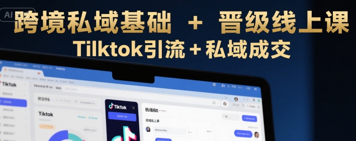 跨境私域基础+晋级线上课，Tilktok引流+私域成交-生财