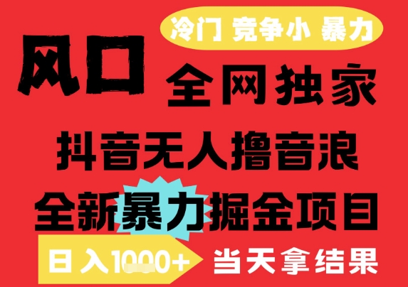 25年6月高爆抖音无人直播最新撸音浪掘金项目，解放双手小白可做，无脑日入1k+，门槛低【揭秘】-生财