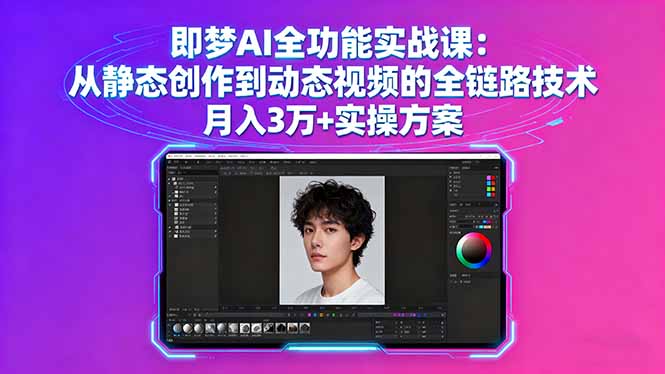 即梦AI全功能实战课：从静态创作到动态视频的全链路技术 月入3万+实操方案-生财