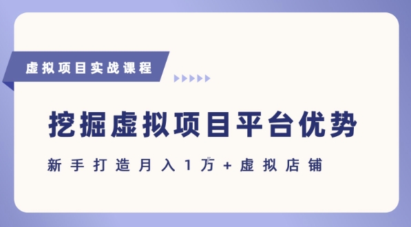 抓住虚拟项目各平台优势,新手轻松月入1W+(给出具体建议)-生财