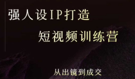 强人设ip打造课，8月​最新5天短视频ip训练营，从出镜到成交-生财