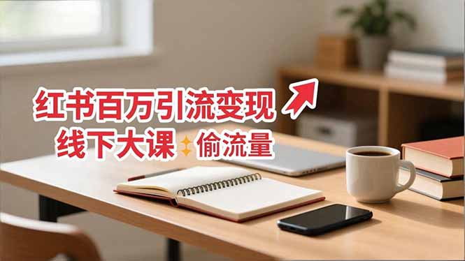 小红书百万引流变现-11月线下大课：分享从0到百万引流路径，手把手教偷流量、拿结果-生财