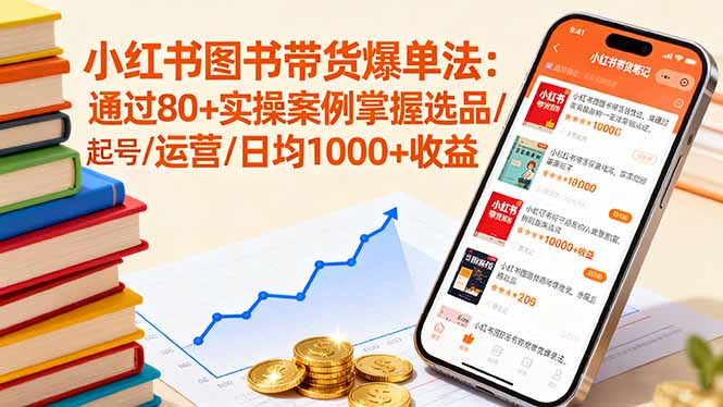 小红书图书带货爆单法:通过80+实操案例掌握选品/起号/运营/日均1000+收益-生财