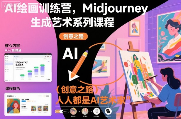 AI绘画训练营，Midjourney生成艺术系列课程，人人都是AI艺术家-生财