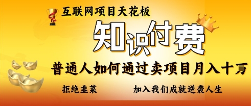 互联网项目天花板，知付付费项目，普通人如何通过卖项目月入十个，拒绝韭菜【揭秘】-生财