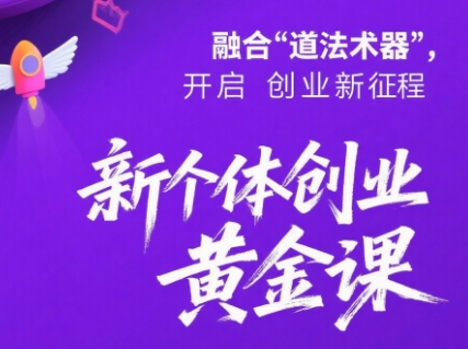 新个体创业黄金课：道法术器四维抢占2025红利-生财