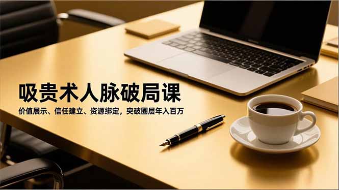 吸贵术人脉破局课,价值展示、信任建立、资源绑定,突破圈层年入百万-生财
