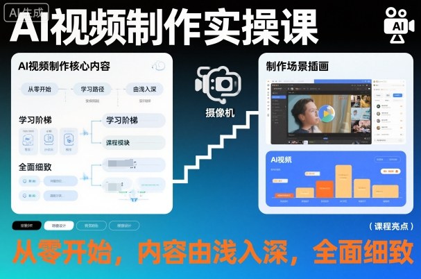 AI视频制作实操课,从零开始,内容由浅入深,全面细致-生财