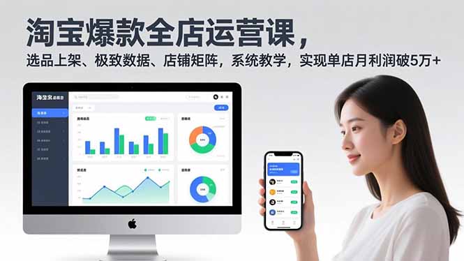 淘宝爆款全店运营课2.0，选品上架、极致数据、店铺矩阵，系统教学，实现单店月利润破5万+-生财