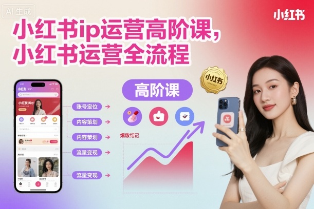 小红书ip运营高阶课，小红书运营全流程-生财