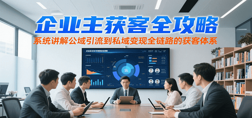 企业主获客全攻略，系统讲解公域引流到私域变现全链路的获客体系-生财
