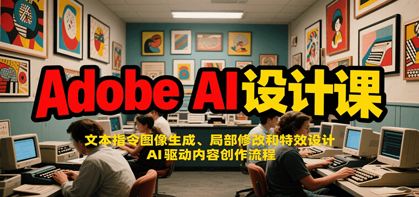 Adobe AI设计课:文本指令图像生成、局部修改和特效设计,AI驱动内容创作流程-生财