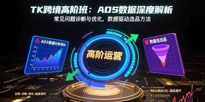 TK跨境高阶班:ADS数据深度解析,常见问题诊断与优化,数据驱动选品方法-生财
