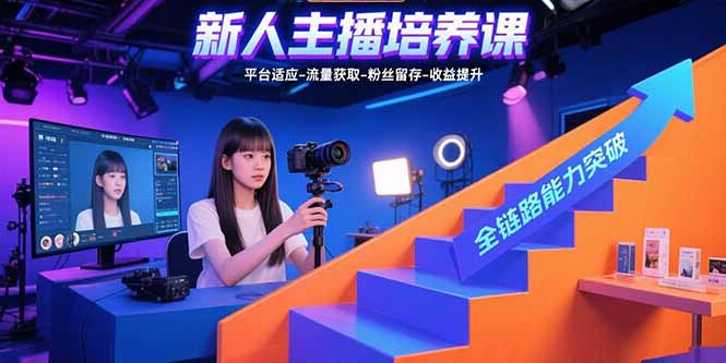 新人主播培养课:平台适应-流量获取-粉丝留存-收益提升 全链路能力突破-生财