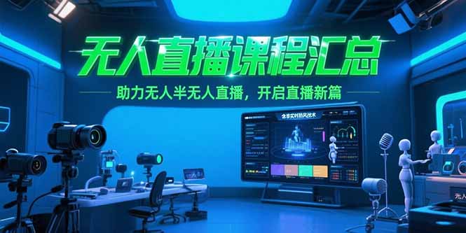 无人直播课程汇总,含非实时防风技术,助力无人半无人直播,开启直播新篇-生财