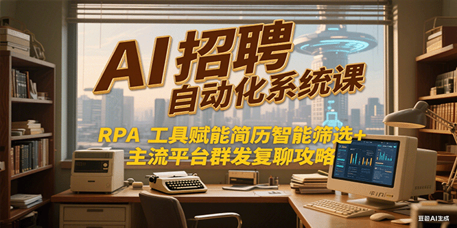 AI招聘自动化系统课，RPA工具赋能简历智能筛选+主流平台群发复聊全攻略-生财