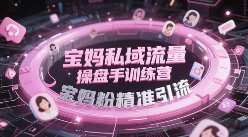 宝妈私域流量操盘手训练营，宝妈粉精准引流-生财