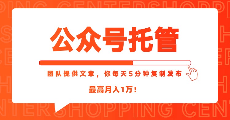 【公众号托管 】我提供文章,你每天5分钟复制发布,最高月入1W-生财