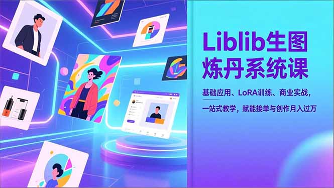 Liblib生图炼丹系统课，基础应用、LoRA训练、商业实战，一站式教学，赋能接单与创作月入过万-生财