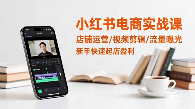 小红书电商实战课：店铺运营/视频剪辑/流量曝光，新手快速起店盈利-生财