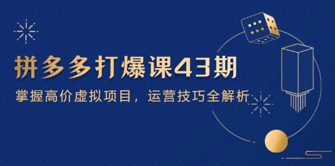 拼多多打爆课第 43 期，掌握高价虚拟项目，运营技巧全解析(15节-生财