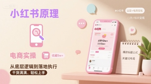 小红书原理以及详细实操流程，小红书电商教程-生财