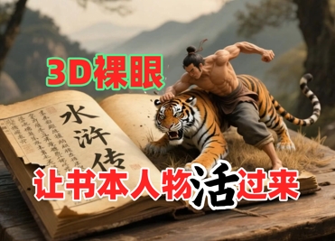 书本人物裸眼3D视频，新的玩法，流量超猛，保姆级教程-生财