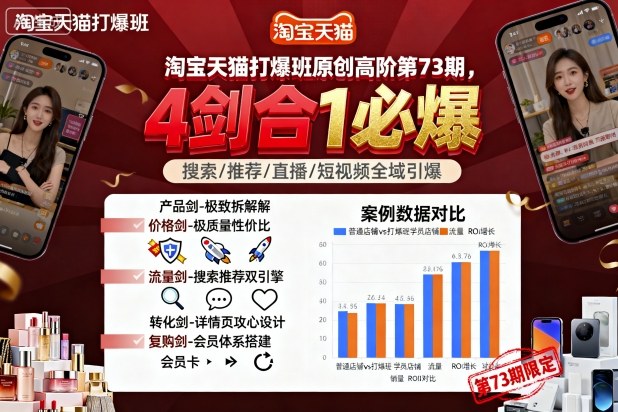 淘宝天猫打爆班原创高阶第73期，4剑合1必爆-生财