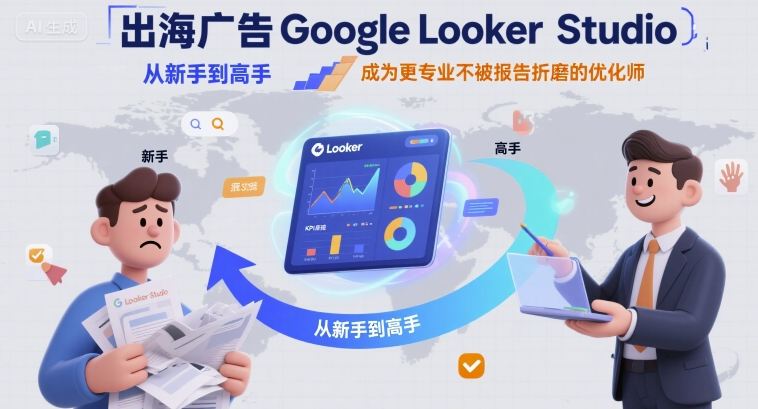 出海广告Google Looker Studio从新手到高手,成为更专业不被报告折磨的优化师-生财