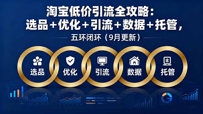 淘宝低价引流全攻略：选品＋优化＋引流＋数据＋托管，五环闭环(9月更新-生财