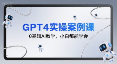 GPT4实操案例课,0基础AI教学,小白都能学会-生财
