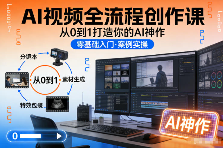 AI视频全流程创作课，从0到1打造你的AI神作-生财