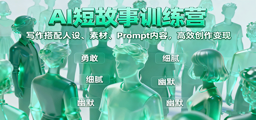 AI短故事训练营：写作搭配人设、素材、Prompt内容，高效创作变现-生财