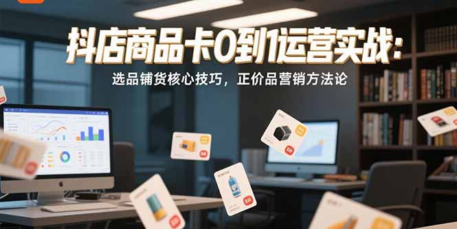 抖店商品卡0到1运营实战：选品铺货核心技巧，正价品营销方法论-生财