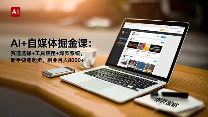 AI+自媒体掘金课:赛道选择+工具应用+爆款系统,新手快速起步,副业月入8000+-生财