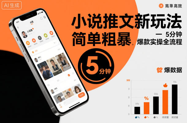 小说推文新玩法,简单粗爆,5分种一个爆款实操全流程-生财