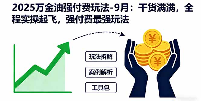 2025万金油强付费玩法-9月：干货满满，全程实操起飞，强付费最强玩法-生财