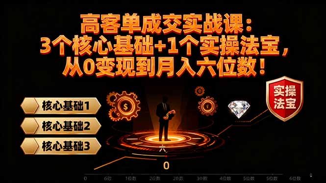 高 客单成交实战课：3个核心基础+1个实操法宝，从0变现到月入六位数！-生财