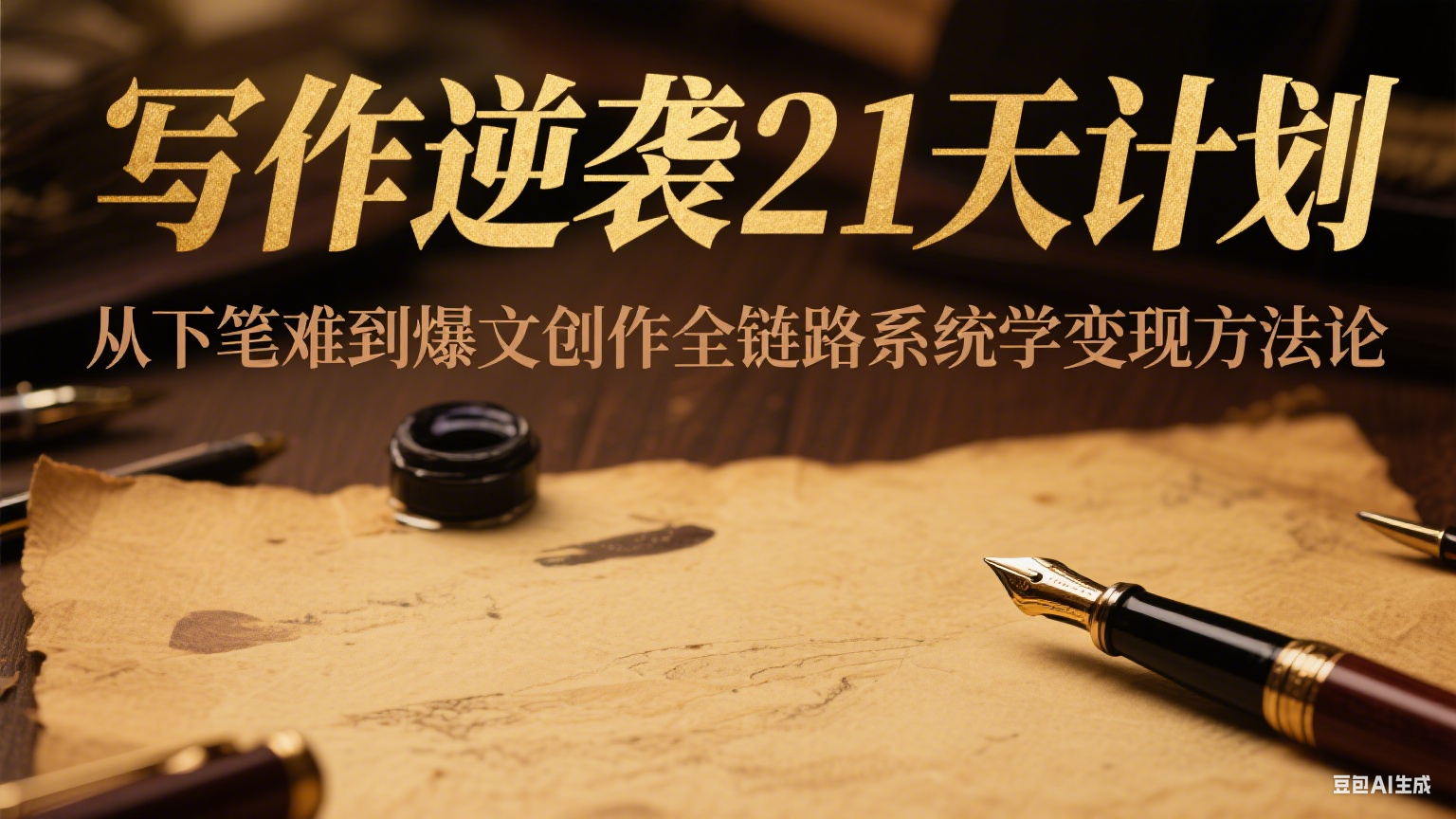 写作逆袭21天计划：从下笔难到爆文创作全链路系统学变现方法论-生财