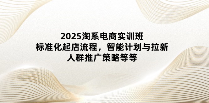 2025淘系电商实训班：标准化起店流程，智能计划与拉新，人群推广策略等等-生财