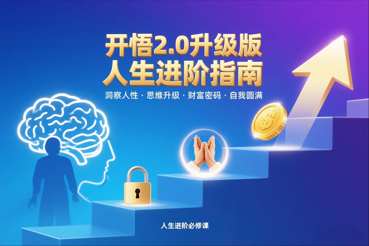 开悟2.0升级版人生进阶指南，洞察人性-思维升级-财富密码-自我圆满-生财